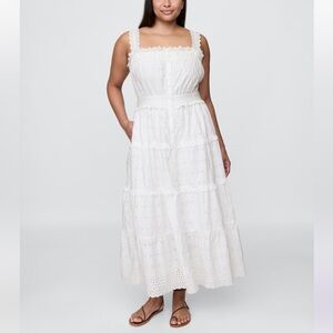 Gap × DÔEN Eyelet Midi Dress in New Off White Size Large